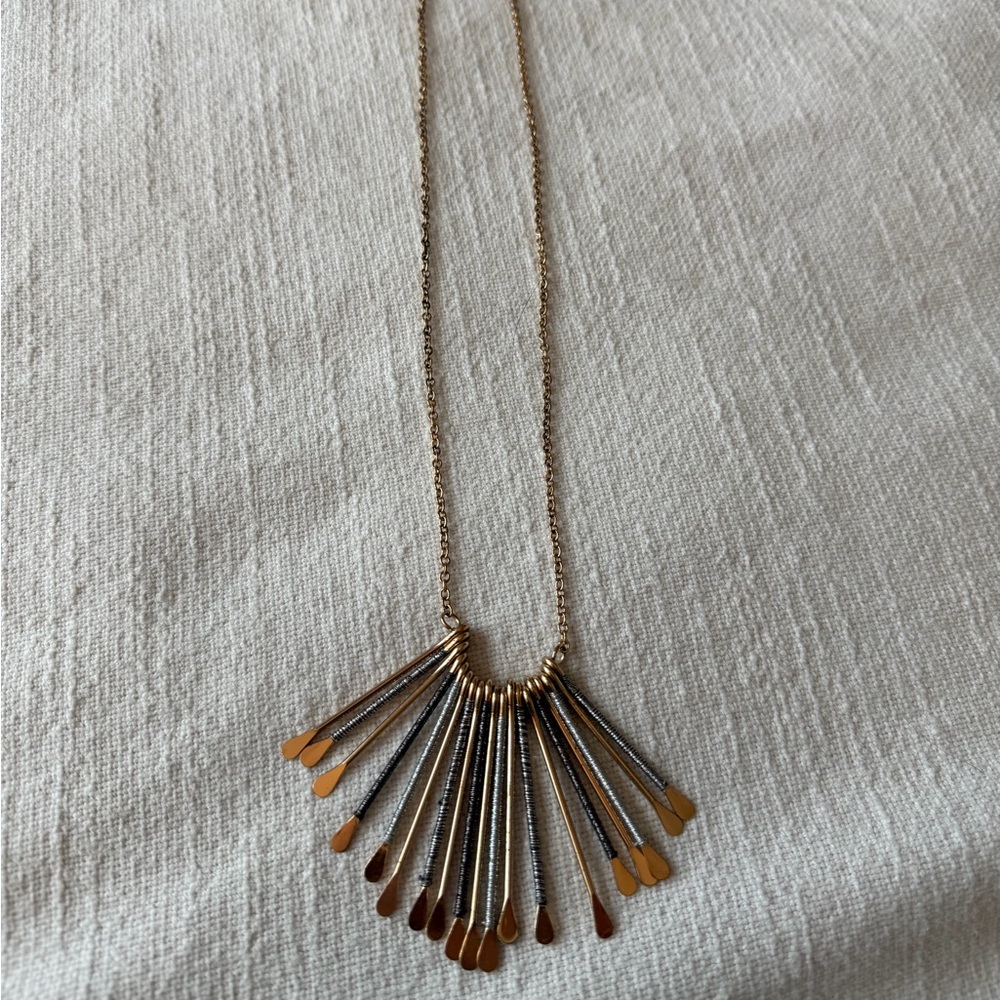 Long Gold and Silver Necklace